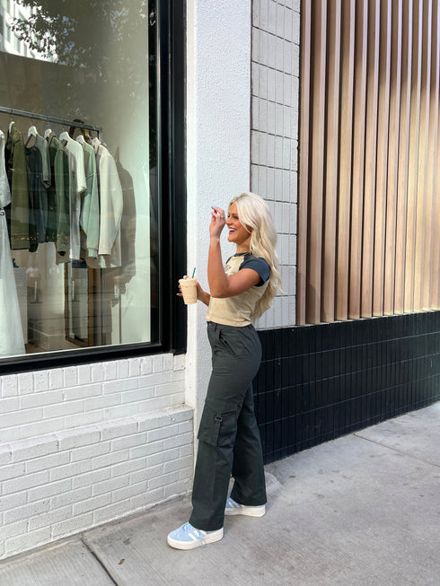 The Izzie Cargo Pant // Dark Grey